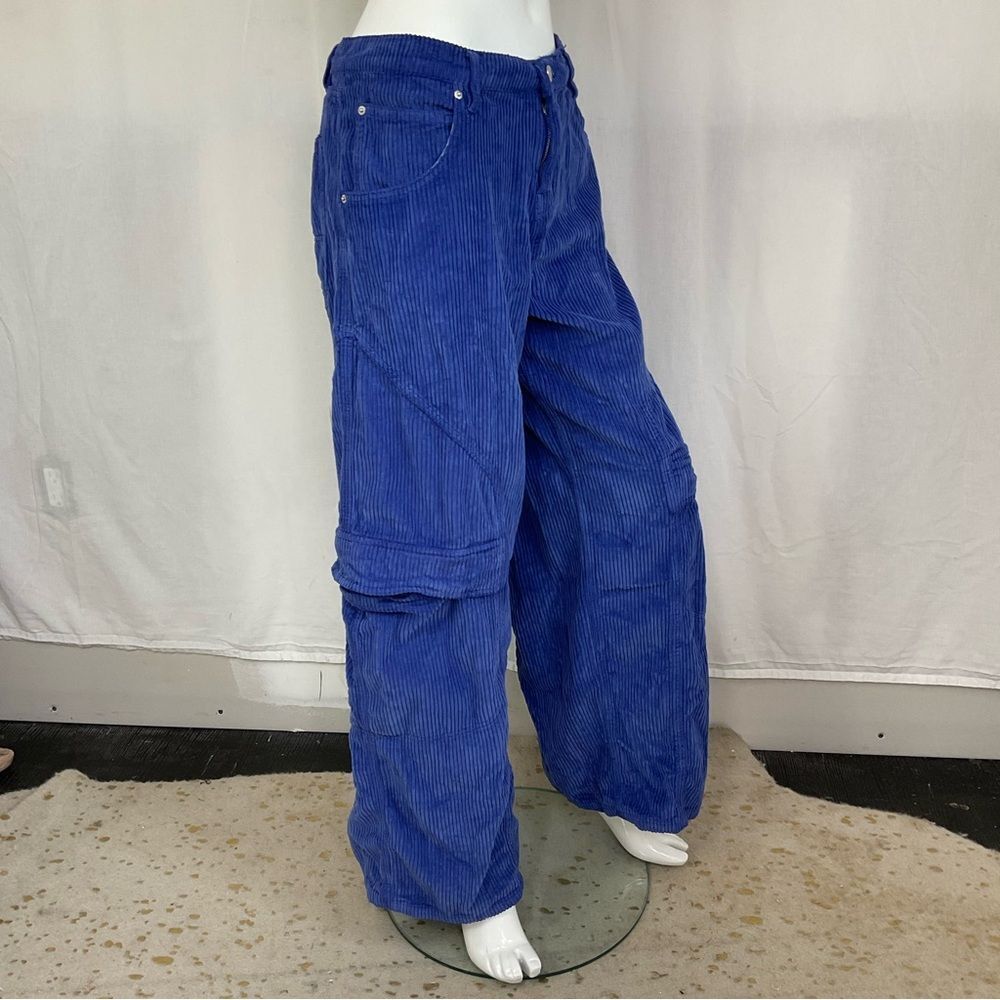 Urban Outfitters BDG Y2K Wide Leg Relaxed Cargo Corduroy Skater Pant Blue 31 - Picture 4 of 17